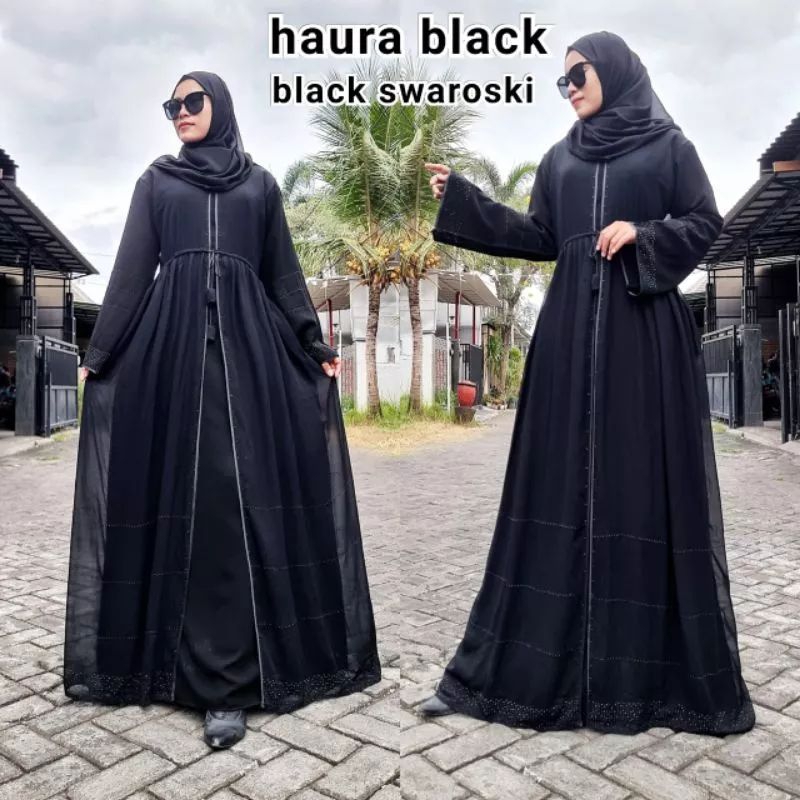 Abaya Bordir Mewah Abaya Hitam Bordir Gamis Arab Abaya Hitam Terbaru Abaya hitam Polos