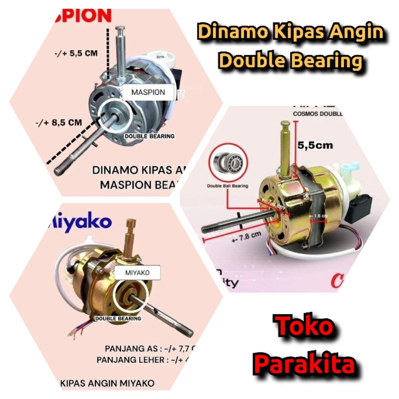 Dinamo kipas angin double bearing