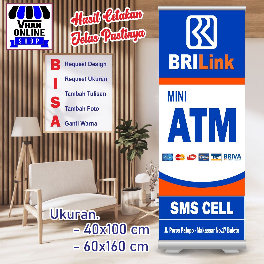 Custom Spanduk Banner MMT Untuk Agen Brilink Keren Bagus