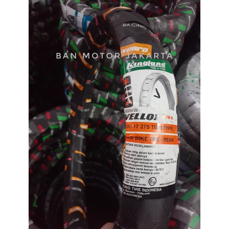 Ban Drag Racing 60/80-17 Kingland Vellox Ban Balap Ban Cacing Ring 17