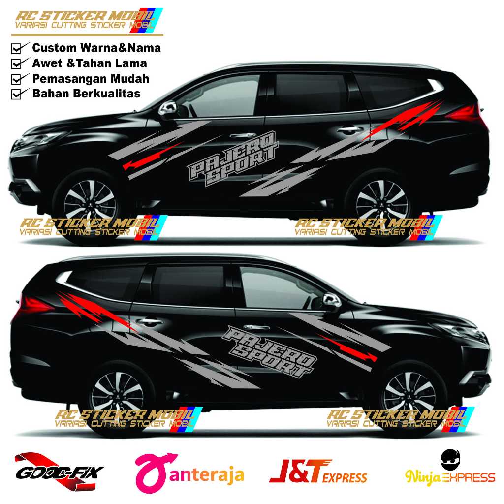 sticker pajero sport sticker mobil stiker mobil pajero STICKER MOBIL MITSUBISHI PAJERO SPORT STIKER 