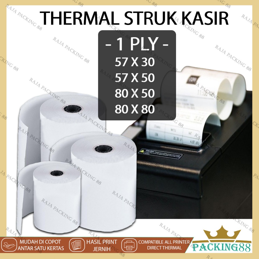 

Kertas Thermal Nota Toko Struk Belanja 1PLY BANYAK UKURAN Cetak Struk Murah Printer Resi Usaha Jualan Online Shop