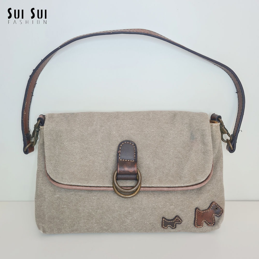 Sui Sui Tas Pergi Jalan Fashion Bahu Tangan Shoulder Bag Wanita Cewek Canvas Anjing Beli Di Singapor