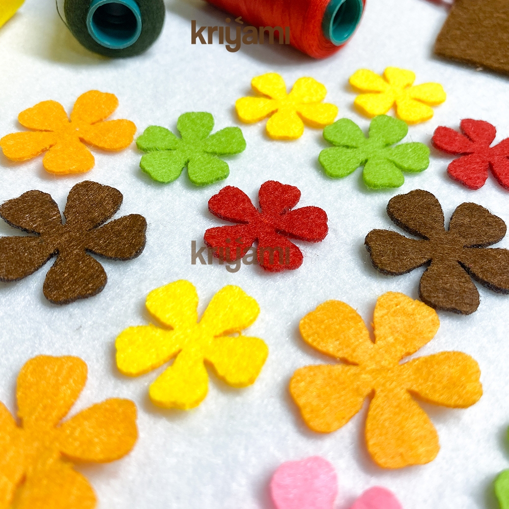 (READY) Flanel Bunga | Pola Flanel Bunga | Kreasi Anak Kain Flanel | Aplikasi Hiasan Flanel