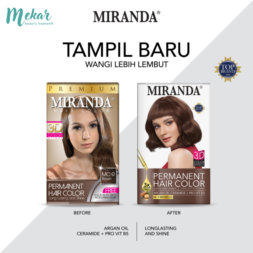 MIRANDA Hair Color MC-09 Brown; 30gr | Semir Rambut | Pewarna Rambut Miranda | Cat Rambut