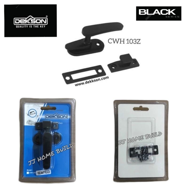 Cam Window Handle Dekkson Matt Black / Rambuncis Dekson Hitam /Kunci Jendela /Slot Jendela Hitam