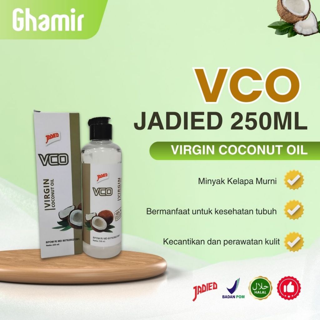 

VCO Jadied 250ml - Virgin Coconut Oil Minyak Kelapa Murni Jadied Original Product