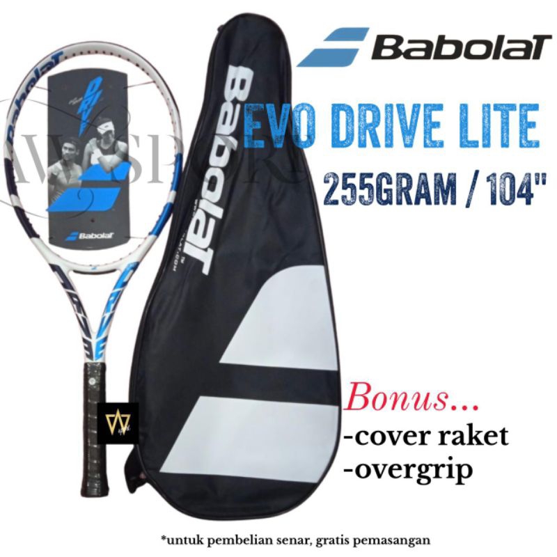 Raket Tenis Babolat EVO DRIVE LITE White Blue Berat : 255G 104" Original