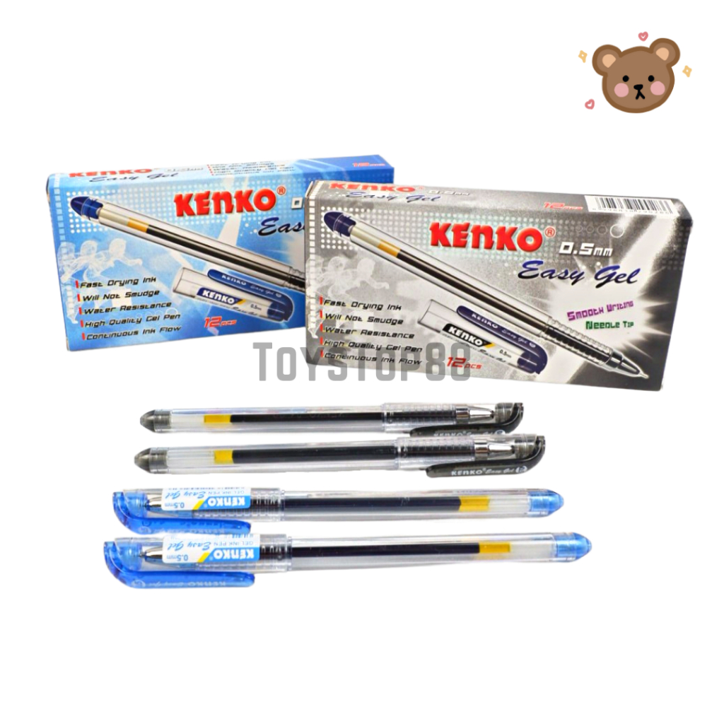 

Pulpen Easy Gel Kenko 0.5 mm - Ballpoint Lancip Bolpen Tajam Pena Grosir [PER LUSIN]