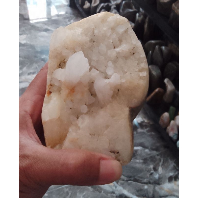 Batu Kalsit Natural Putih Kecoklatan 1 kg