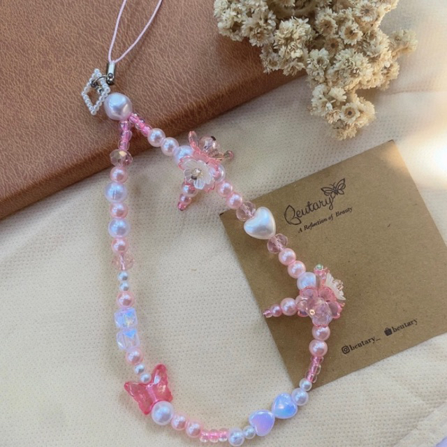 Phone Strap Beads Bunga Aesthetic Phone charm