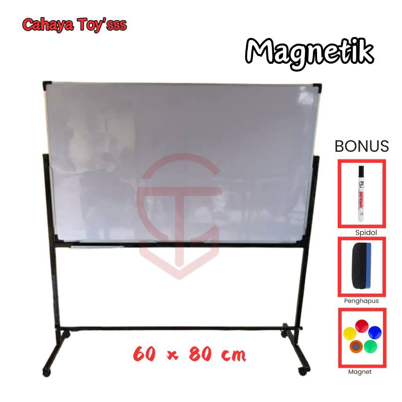 

Papan Tulis Whiteboard Standing Magnetik 60 × 80 cm