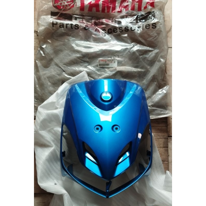 COVER TAMENG DADA DEPAN YAMAHA MIO SMILE TAHUN 2011 WARNA BIRU METALIC ORIGINAL 28D-F8311-00-P3