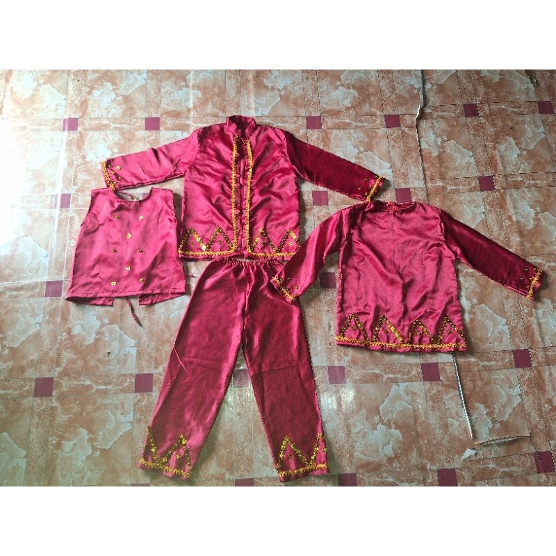 setelan lengkap baju adat anak palembang