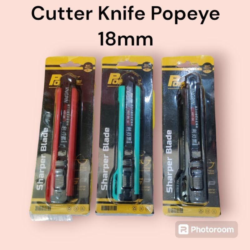 

CUTTER BESAR 18MM POPEYE WARNA RANDOM // CUTTER KNIFFEE // CUTTER BAGUS // CUTTER // PEMOTONG KERTAS