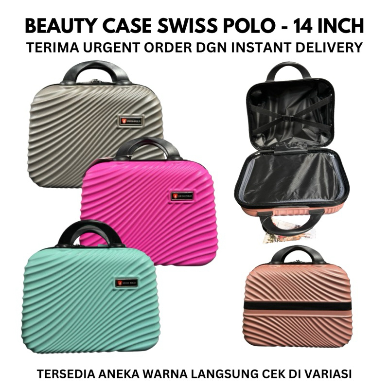 BEAUTY CASE SWISS POLO 14 INCH / KOPER MINI / KOPER MAKE UP / KOTAK KOSMETIK / POUCH TRAVEL / KOPER 