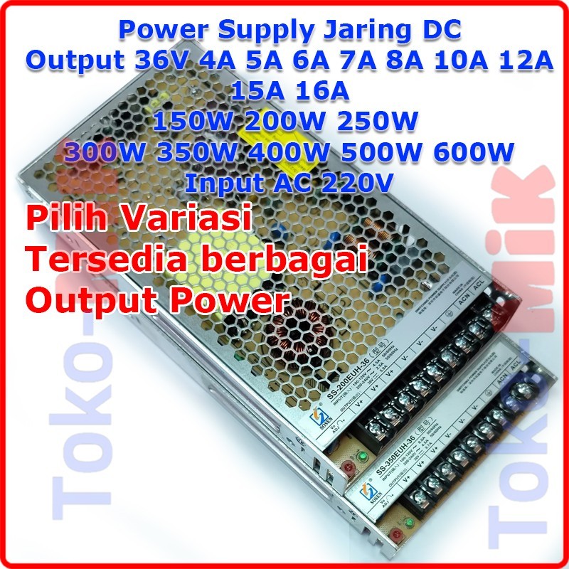 Adaptor Power Supply Output DC 36V 4A 5A 8A 10A 12A 3.2A 4.2A 5.9A 9.7A 33V-40V Real Power Jaring Ca