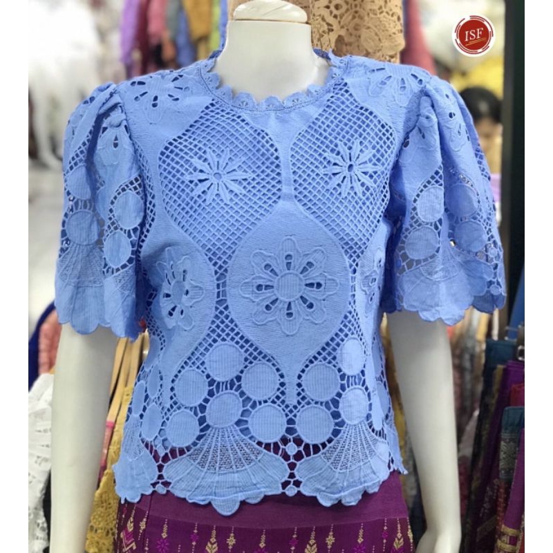 Blus Crop Top Atasan Brokat Bangkok An an