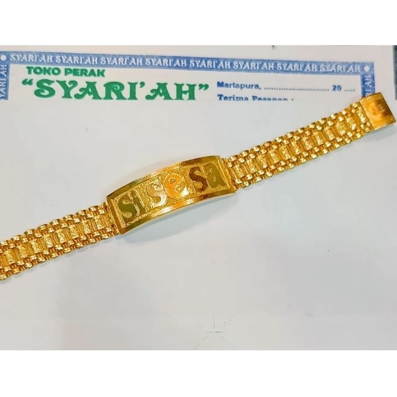 gelang rolek lapis emas 999