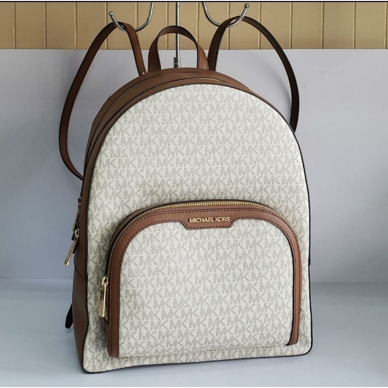 Ready MK Jaycee Large backpack double zip pkt . 35S2G8TB7B vanilla .30x38x12cm.