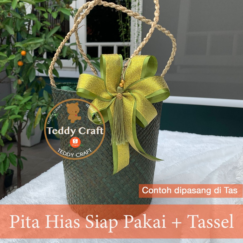 

Pita Siap Pakai dengan Tassel - Hampers Ribbon Rumbai - Pita Kado - Pita Parcel Instan - Idul Fitri - Idul Adha - Natal - Imlek - Sangjit - Teddy Craft