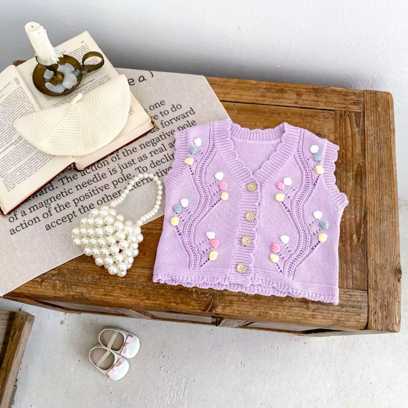 KAOLA - Nayla Purple | Rompi Vest Rajut Bayi