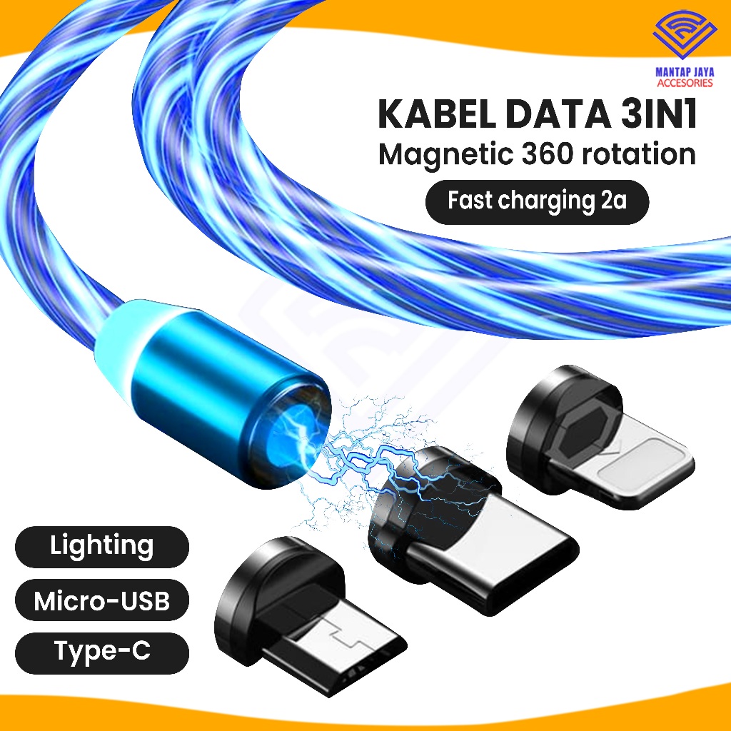[COD] KABEL CHARGER LED MAGNET 3IN1 KABEL LAMPU MAGNET 3IN1