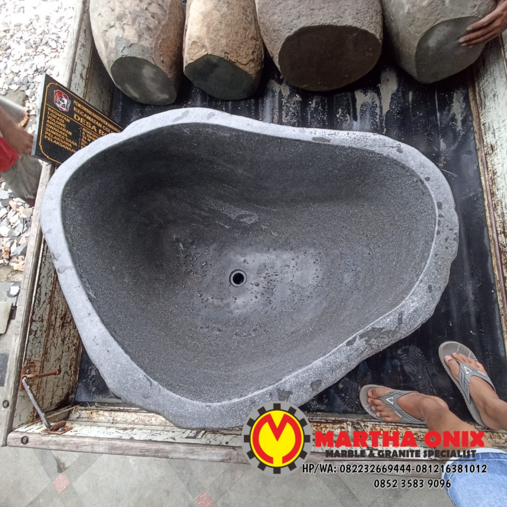 Gentong Air Batu Kali Bak Mandi Alami Batu alam