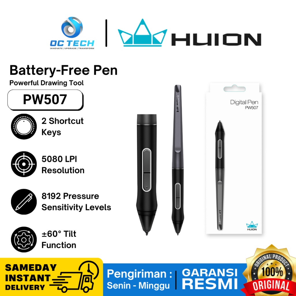 Huion PW507 Pen Huion PW 507 Pen Drawing Tablet Drawing Pad Pen Tablet Garansi Resmi