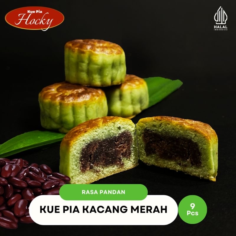 

Kue Pia HOCKY - Isi Kacang Merah Rasa Pandan UK Kecil (9Pcs/250gr)