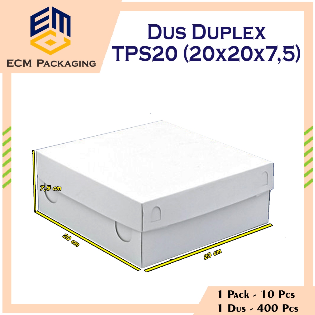 

Dus Nasi Duplex TPS20 20x20cm | Dus Nesto 20 Tutup Pisah | Box Snack | Dus Arisan | Dus Putih | Dus Nasi | Kardus Snack 10 pcs