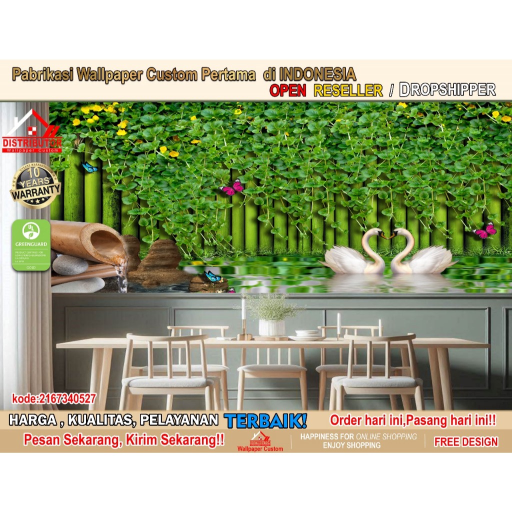 Wallpaper Custom 3D Tema Mural | Wallpaper Dapur | Wallpaper Dapur Mural | Wallsticker | Wallpaper C