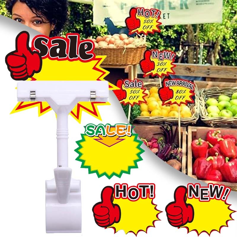 

10 Pcs Kertas Penjepit Harga/Label Harga Pop Card/Jepitan Bandrol Harga/Kertas Tag Kartu Promo