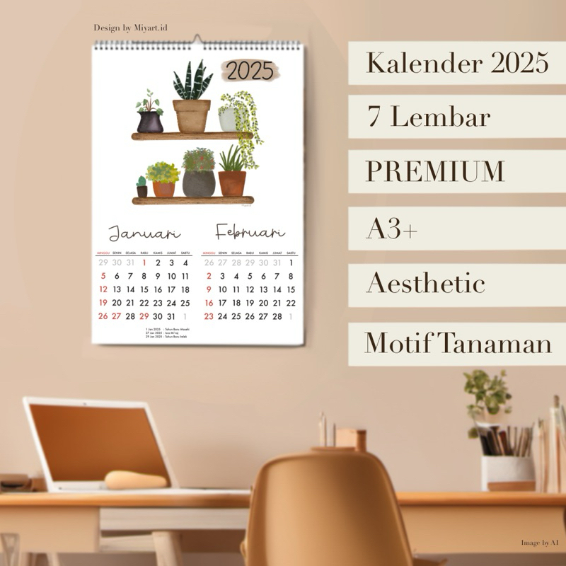 

Kalender 2025 | Kalender Motif Tanaman | Kalender A3+ | Kalender Aesthetic| Kalender Anak | Kalender Dinding