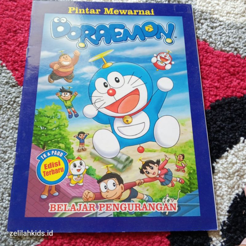 Buku Mewarnai Doraemon dan belajar pengurangan