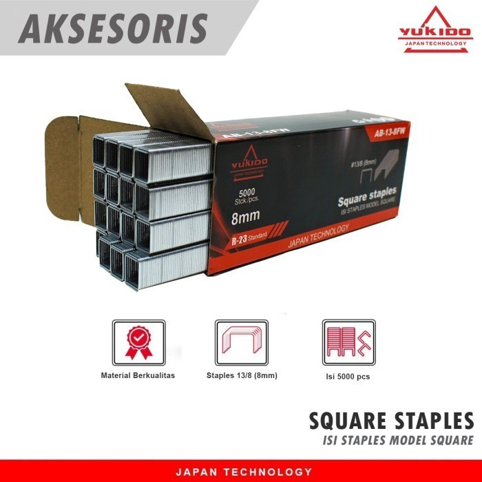 

Isi Staples Paku Tembak 13/8 8mm U 5000pcs BENZ / Refil Refill Isi Ulang Air Nailer Angin Stapler Gun Tracker Jok BENZ