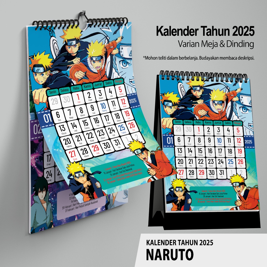 

KALENDER 2025 Anime Dinding A4 dan Meja A5