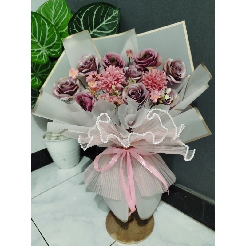 (LED) BUCKET BUNGA JUMBO bisa request warna-buket bunga palsu-bucket khusus lamaran-anniversary bouq