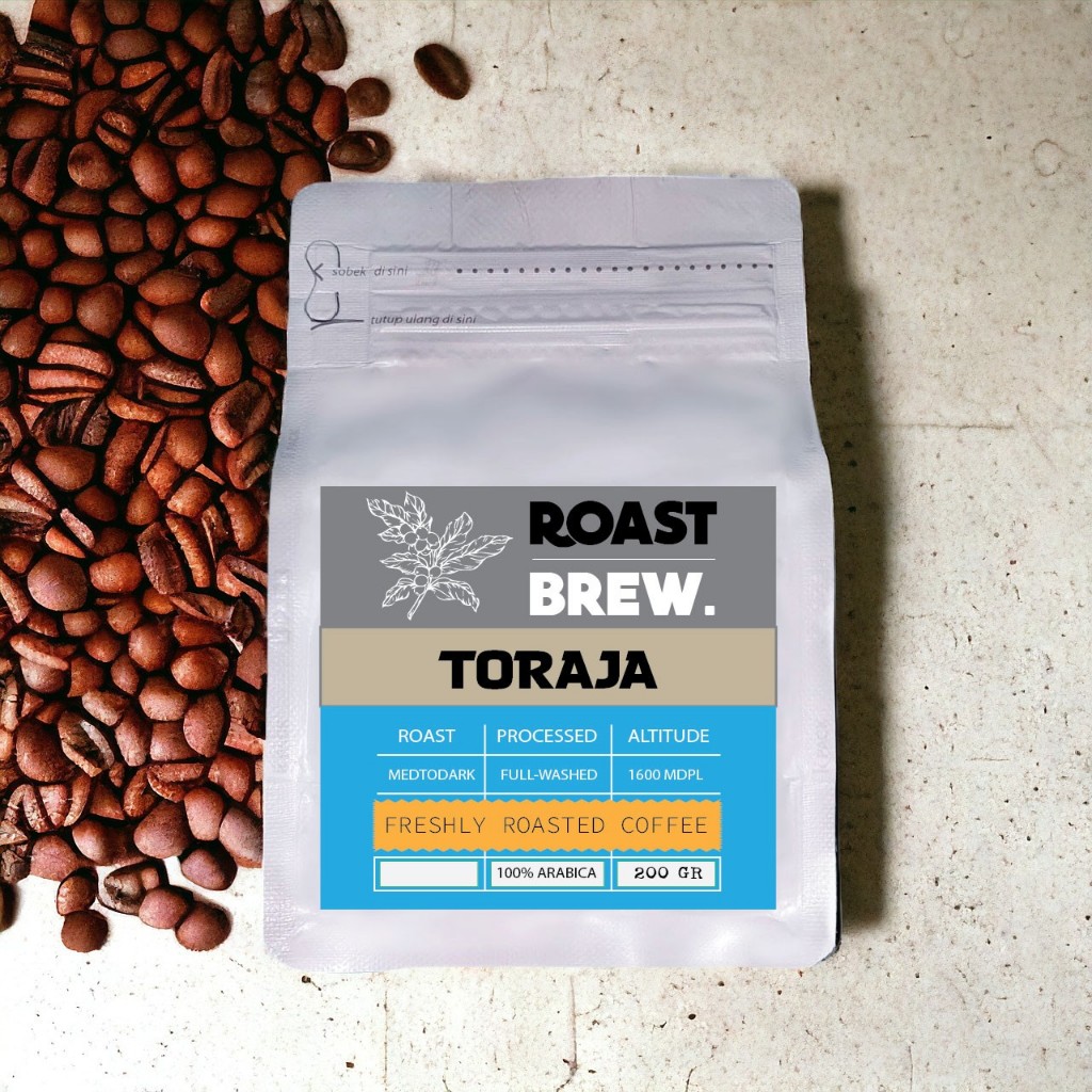 

Roast Brew Kopi Arabika Toraja 200 Gram / 100 Gram - Fresh Arabica Coffee