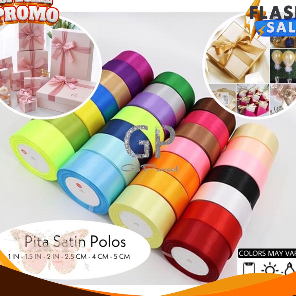 

SERBA SERBI Rol 2 Yard PITA SATIN 4MM 15 IN POLOS 112 INCH SATEEN RIBBON PITA KADO 4 CM