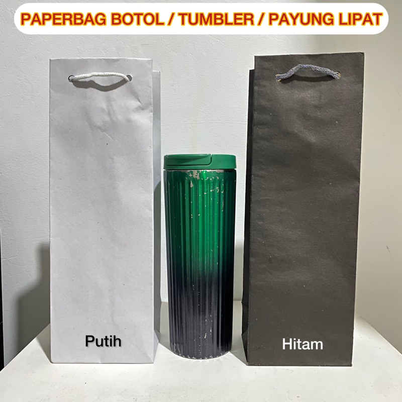 

Paket hemat 1 lusin (12 tas) paperbag botol/tumbler polos 30cm