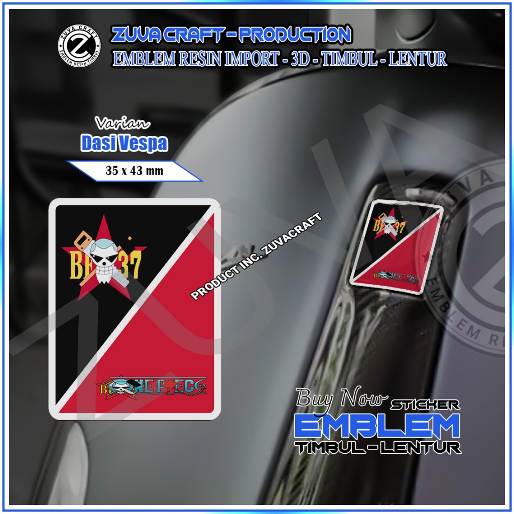 STIKER EMBLEM VESPA LOGO FRANKY EMBLEM TIMBUL STIKER VESPA DASI VESPA VESPA RESIN LENTUR Vespa LX/S/