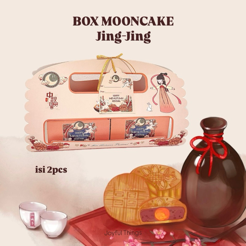 

Joyful Box Mooncake Isi 2pcs FREE Hang Tag / Mika Box Mooncake Case Mid Autumn Festival / Box Jinjing Kue Bulan Kelinci
