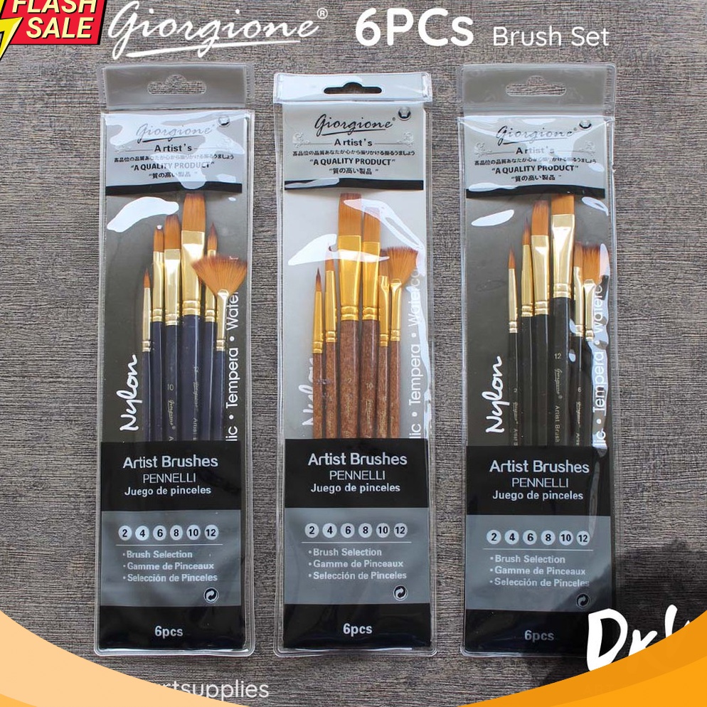 

WOW Giorgione Brush Set 6 pcs G63H Kuas Lukis Nylon