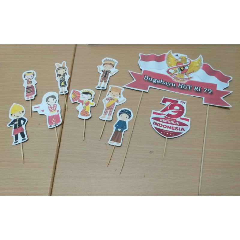 topper cake toppee tumpeng 17 agustus adat suku