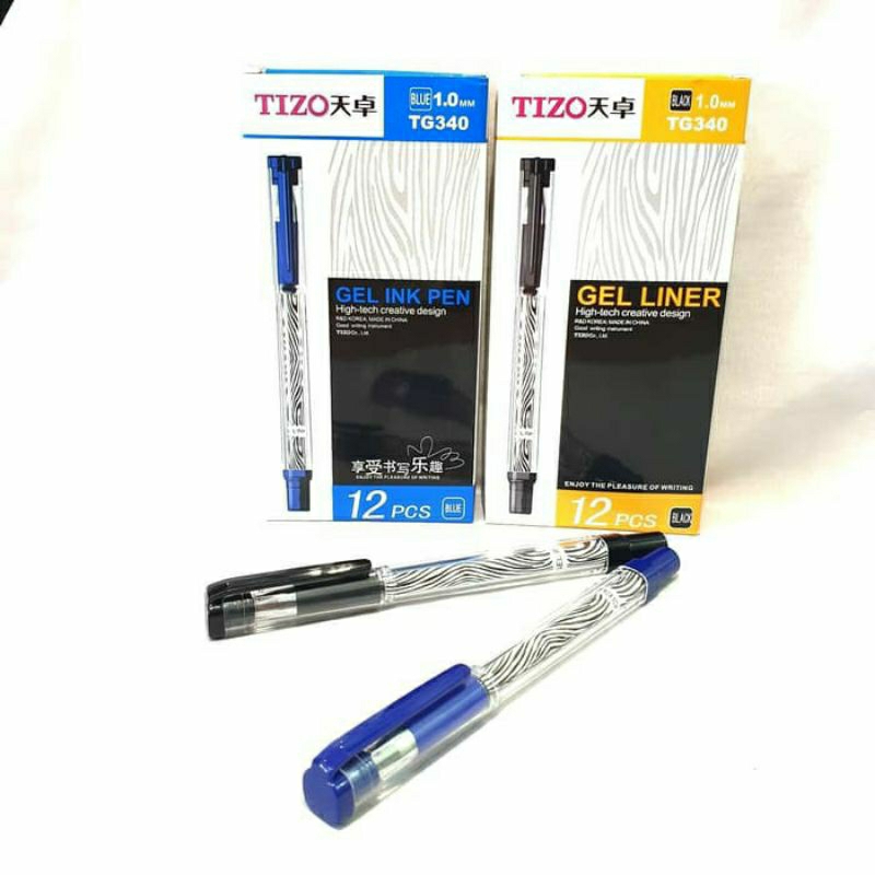 

( 1pcs )Bolpoin//Pulpen//Bolpen Gel Pen Tizo TG340 Hitam & Biru