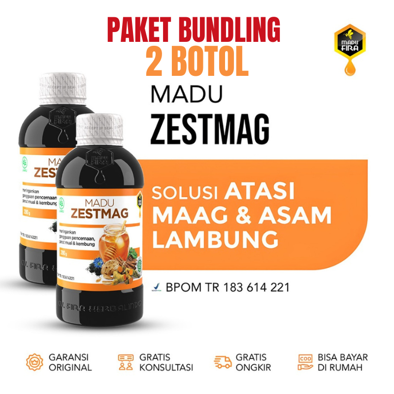 

PAKET BELI 2 BOTOL - MADU ZESTMAG Solusi Membantu Atasi Maag dan Asam Lambung
