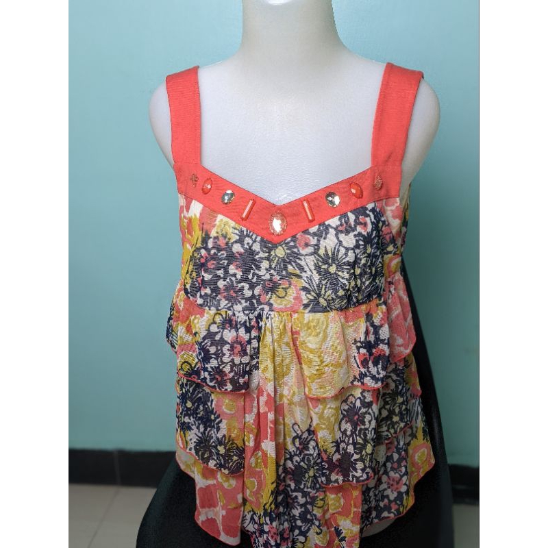 Atasan Outfit Pantai Floral Top Motif Bunga Korea Inner