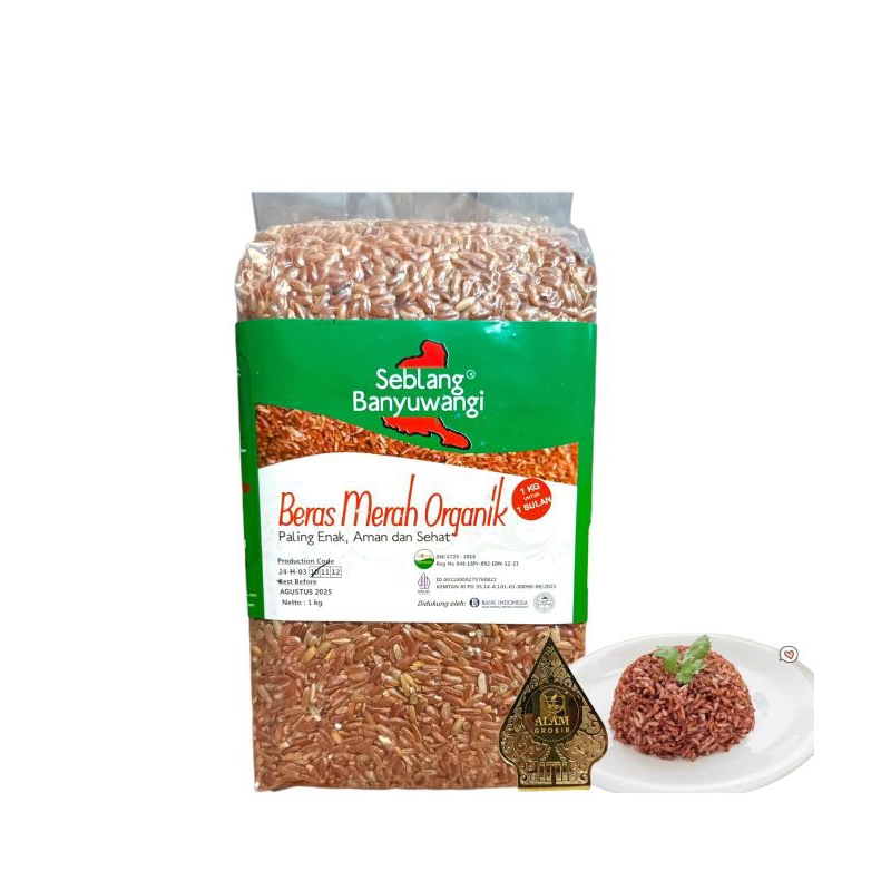 

Beras Merah Organik Seblang Banyuwangi 1kg enak, aman& sehat