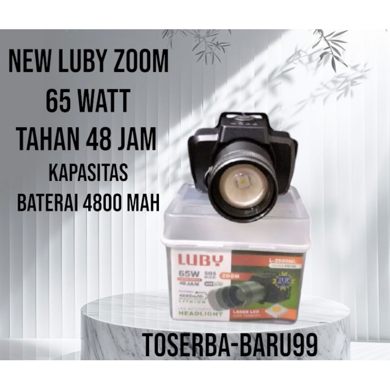 Senter Kepala Luby New Zoom 65 Watt Cahaya Putih Super Terang